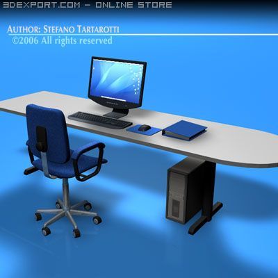 office desk 3D 모델 .c4d .max .obj .3ds .fbx .stl .blend 