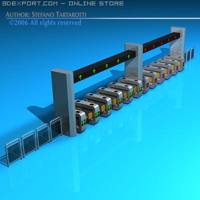 subway gates 3D मॉडल .c4d .max .obj .3ds .fbx .stl .blend 