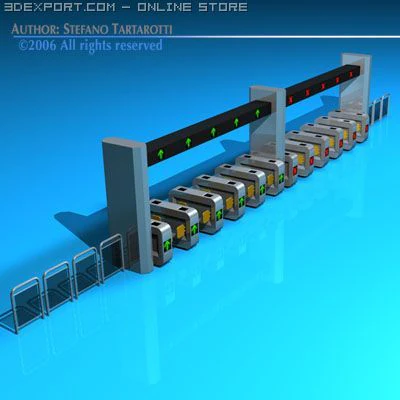 subway gates 3D Model .c4d .max .obj .3ds .fbx .stl .blend 