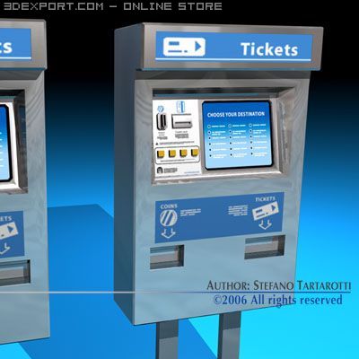 ticket dispenser 3D Model .c4d .max .obj .3ds .fbx .stl .blend