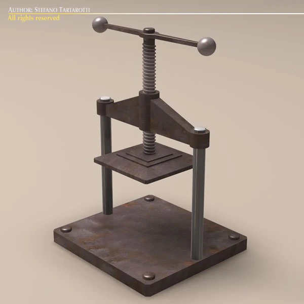 screw press 3D Model .c4d .max .obj .3ds .fbx .stl .blend 