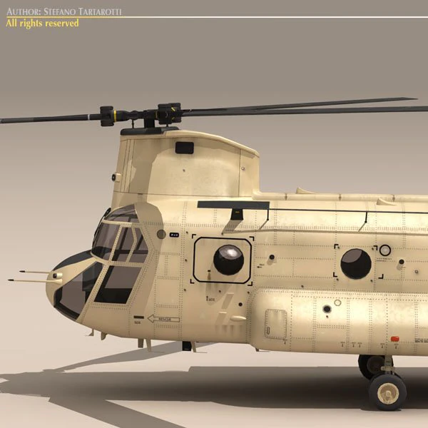ch47 eaf helicopter 3D Model .c4d .max .obj .3ds .fbx .stl .blend 
