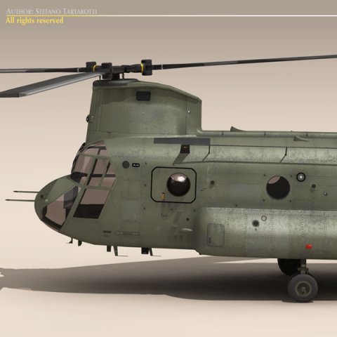ch47 us army 3Dモデル .c4d .max .obj .3ds .fbx .stl .blend 