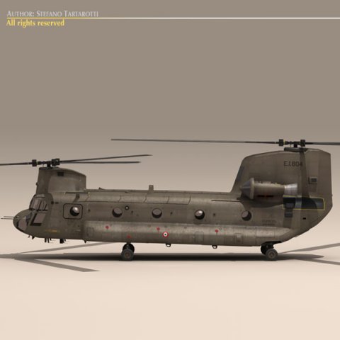 ch47 esercito italiano helicopter 3D 模型 .c4d .max .obj .3ds .fbx .stl .blend 