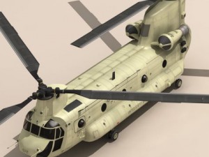 ch47 us army desert helicopter 3D Model