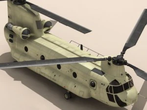 ch47 us army desert helicopter 3D Model