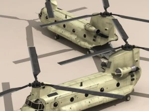 ch47 us army desert helicopter 3D Model