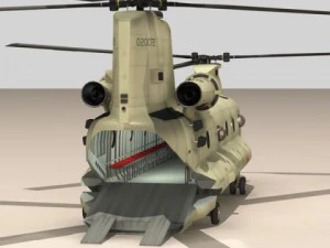 ch47 us army desert helicopter 3D Model