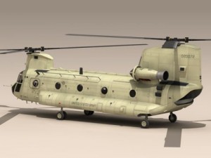 ch47 us army desert helicopter 3D Модель