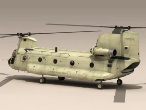 ch47 us army desert helicopter 3D Model