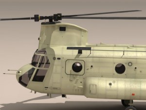 ch47 us army desert helicopter 3D Модель