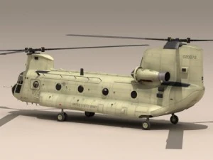 ch47 us army desert helicopter 3D Model