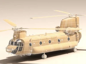 ch47 us army desert helicopter 3D Model