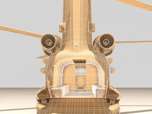 ch47 us army desert helicopter 3D Model
