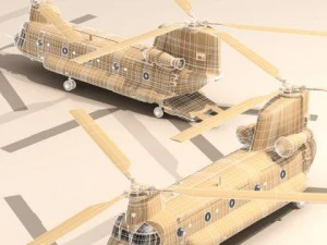 ch47 us army desert helicopter 3D Model