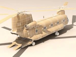 ch47 us army desert helicopter 3D Model