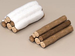 logs with snow 3D Model