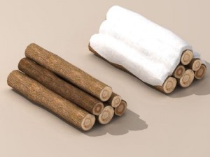 logs with snow 3D Model