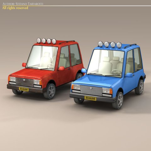 cartoon suv 3D 模型 .c4d .max .obj .3ds .fbx .stl .blend 