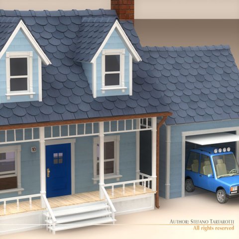 cartoon house 1 Modelo 3D .c4d .max .obj .3ds .fbx .stl .blend 