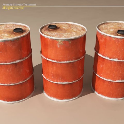 old drum 3D Model .c4d .max .obj .3ds .fbx .stl .blend 