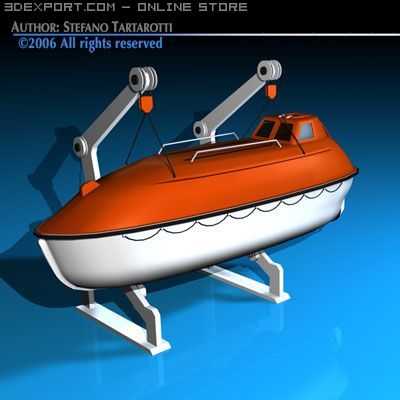 life boat side support Model 3D .c4d .max .obj .3ds .fbx .stl .blend 