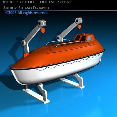 life boat side support 3D Model .c4d .max .obj .3ds .fbx .stl .blend 