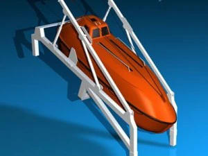 Freifallrampe f&uuml;r Rettungsboote 3D Modell