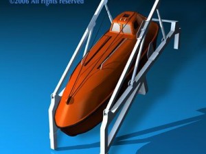 life boat free fall ramp Modello 3D