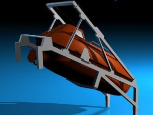 life boat free fall ramp Modello 3D