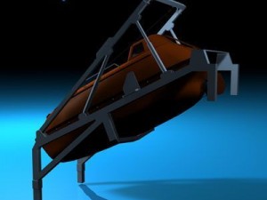 life boat free fall ramp Modello 3D