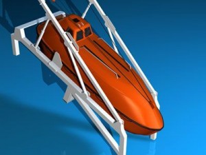 life boat free fall ramp Modello 3D