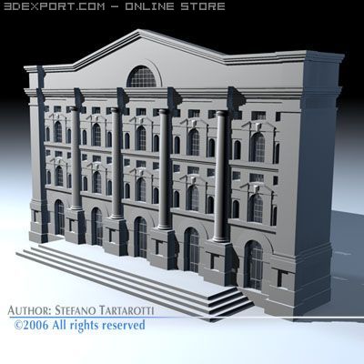 piazza affari 3D Model .c4d .max .obj .3ds .fbx .stl .blend 