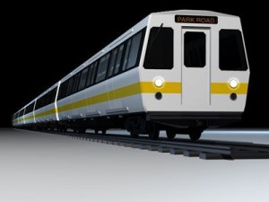 subway station with train 3D Model