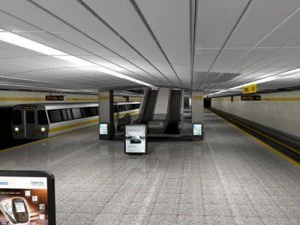 esta&ccedil;&atilde;o de metr&ocirc; com trem Modelo 3D