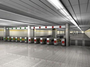 subway station with train 3D Model