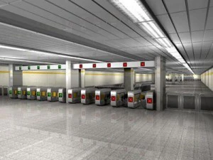esta&ccedil;&atilde;o de metr&ocirc; com trem Modelo 3D