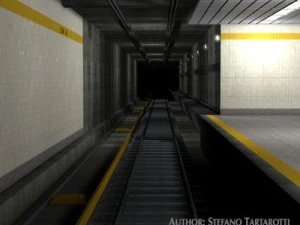 esta&ccedil;&atilde;o de metr&ocirc; com trem Modelo 3D