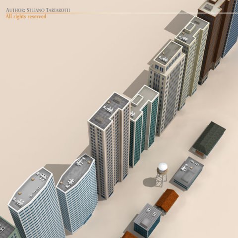 low poly buildings collection 3D Model .c4d .max .obj .3ds .fbx .stl .blend 