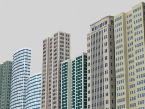 low poly buildings collection 3D Model