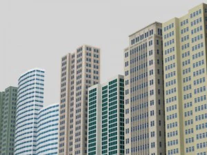 low poly buildings collection 3D Model