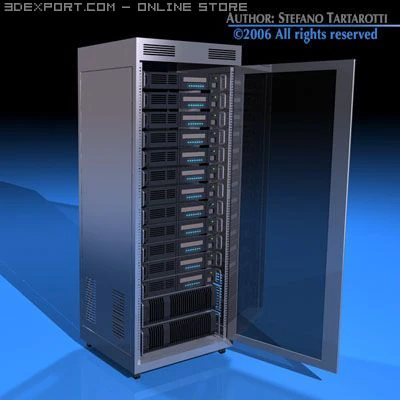 服务器机架 3D 模型 .c4d .max .obj .3ds .fbx .stl .blend 