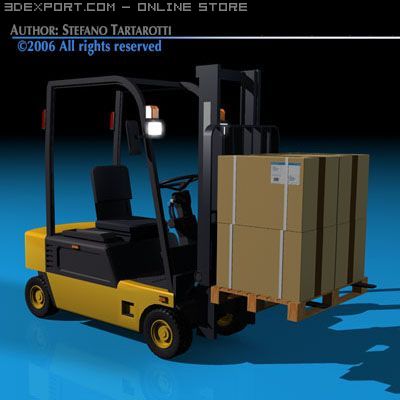 forklift 2 3D Model .c4d .max .obj .3ds .fbx .stl .blend 