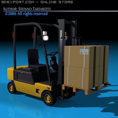 Gabelstapler 2 3D Modell .c4d .max .obj .3ds .fbx .stl .blend