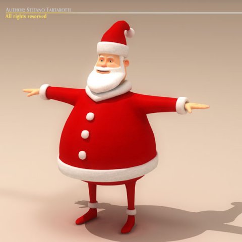 santa claus cartoon character Modèle 3D .c4d .max .obj .3ds .fbx .stl .blend 