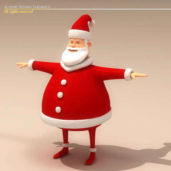 santa claus cartoon character 3D Model .c4d .max .obj .3ds .fbx .stl .blend 