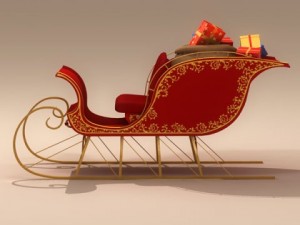 santa claus sleigh Model 3D