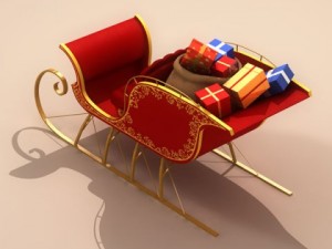 santa claus sleigh Model 3D
