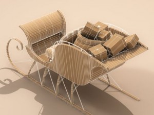 santa claus sleigh Model 3D
