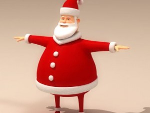 toon santa in sleigh with reindeer 3D-Modell